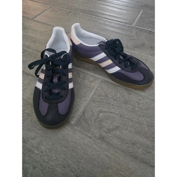 Adidas Gazelle Indoor Shadow Violet Purple Leather Sneakers Unisex 7.5 / 8.5 - Picture 1 of 8